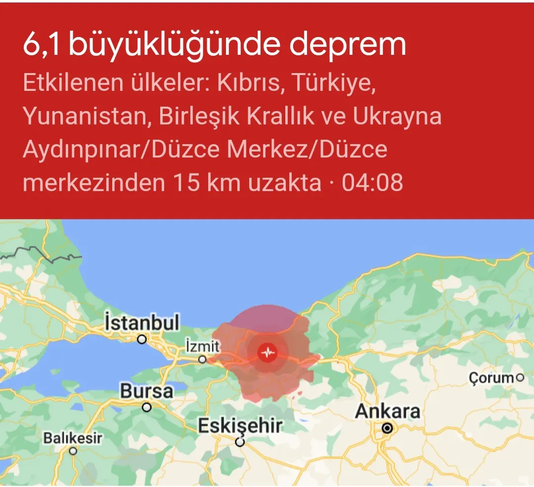 Düzce’de 5,9 şiddetinde deprem! İstanbul dahil birçok ilde hissedildi