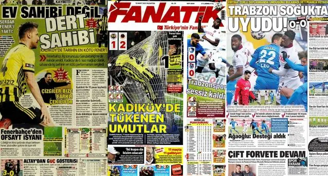 Gazetelerde günün spor sayfaları