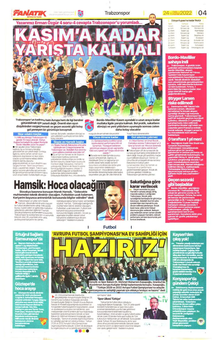 Gazetelerde günün spor sayfaları