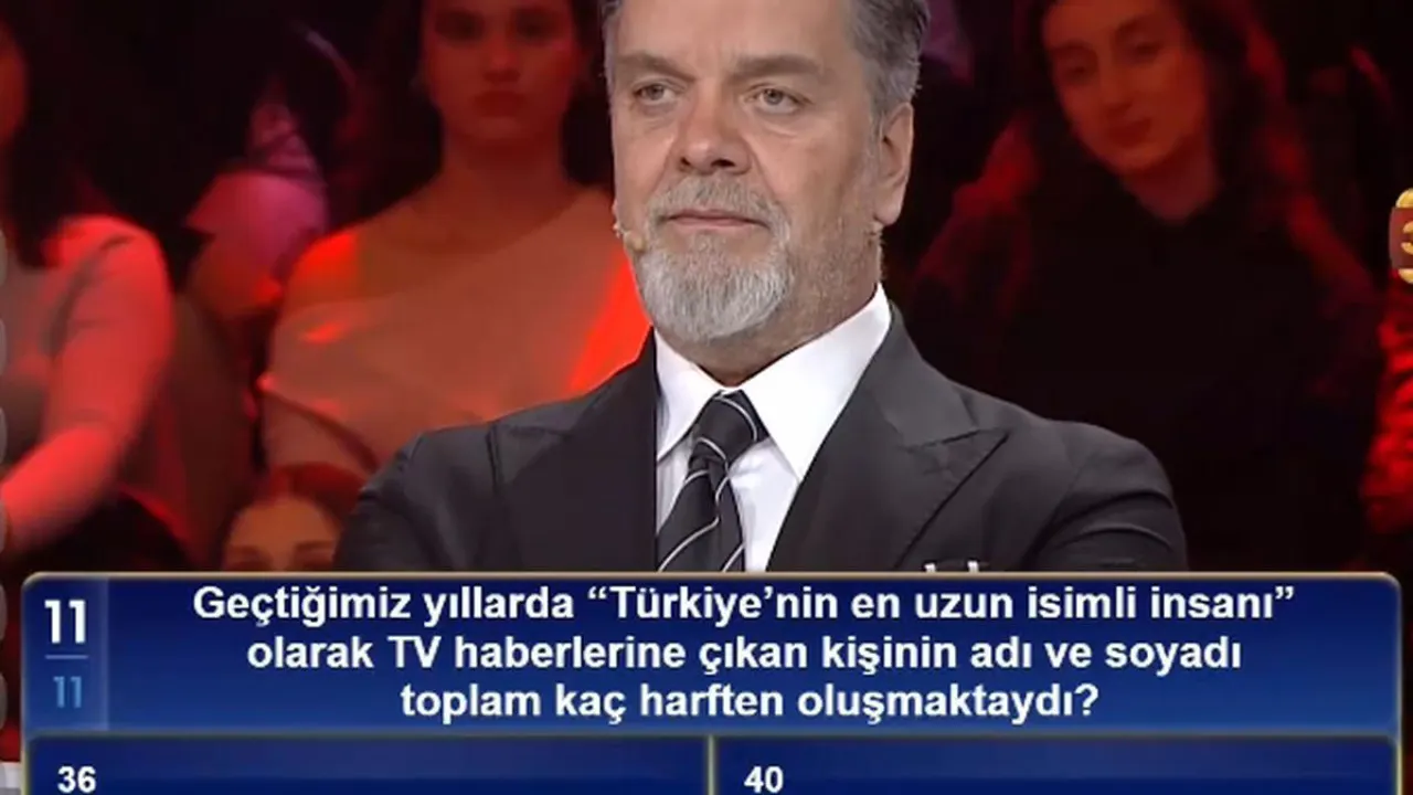 Geçtiğimiz yıllarda Türkiye’nin en uzunlu isimli insanı olarak televizyon haberlerine çıkan kişinin adı ve soyadı toplam kaç harften oluşmaktadır?