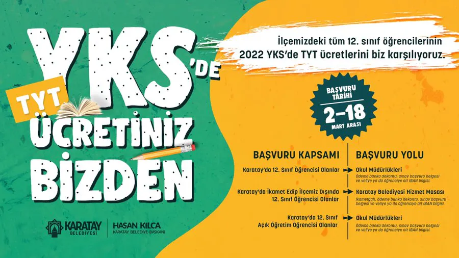 Karatay’da TYT ücretlerini belediye ödüyor! Başvuruda son günler