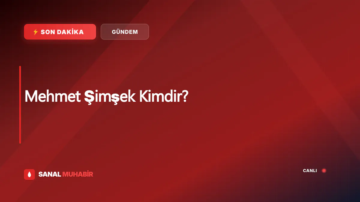 Mehmet Şimşek Kimdir?