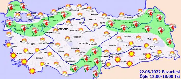Meteoroloji'den bu bölgeler için sağanak yağış uyarısı