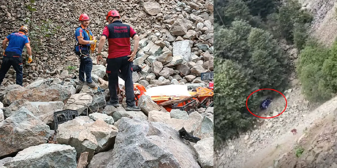Trabzon'da sürücü manzarayı fotoğraflarken uçuruma yuvarlanan cipteki turist öldü