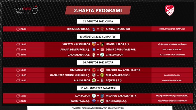 Spor Toto Süper ligde program değişikliği