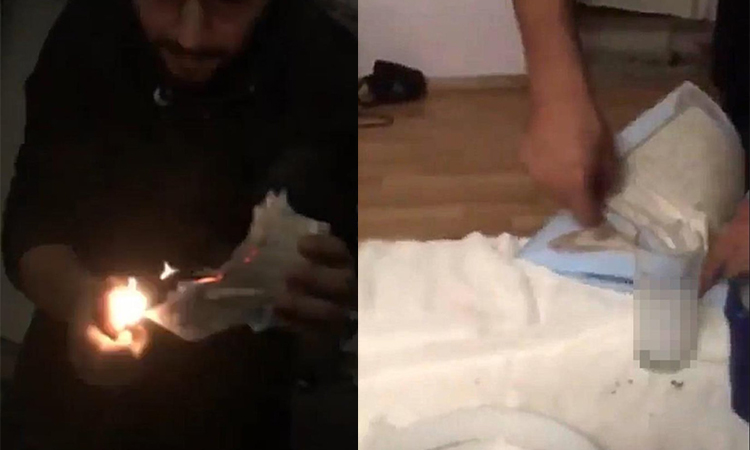 İzmir'de rakı masasında Kur’an-ı Kerim’i yaktılar