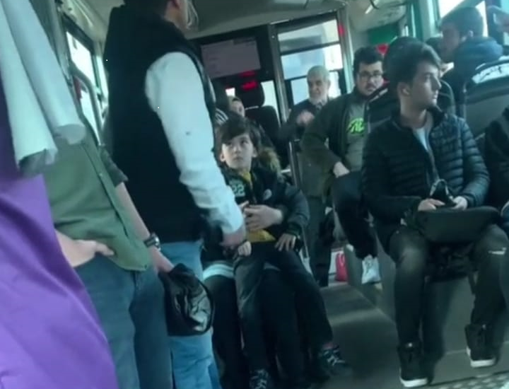 Konya'da toplu taşıma aracında skandal görüntüler