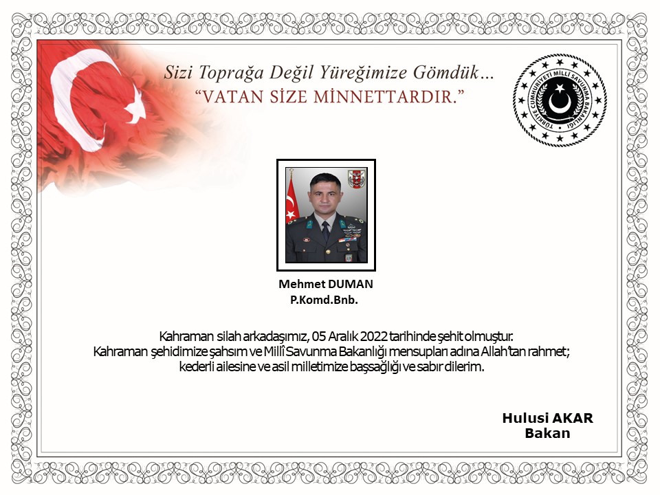Pençe Kilit Operasyonu bölgesinde 1 asker şehit oldu