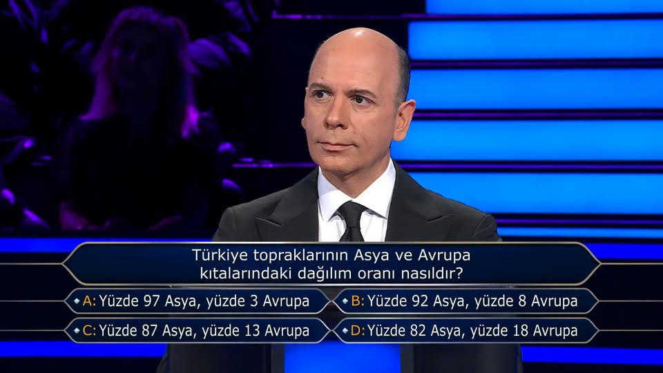 Türkiye topraklarının Asya ve Avrupa kıtalarındaki dağılım oranı nasıldır?